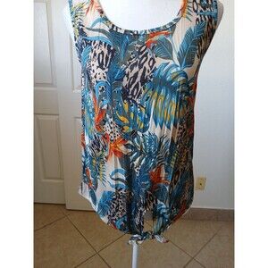 New York Laundry Women’s Blouse Tropical Floral Tank Top Size Small Hawaii